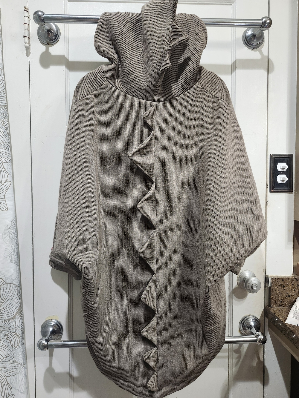 Taupe Dino Coat with Oversized Buttons 🦖